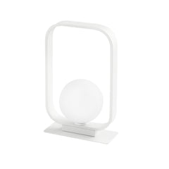 "Lampada da tavolo ROXY in alluminio e vetro bianco satinato"