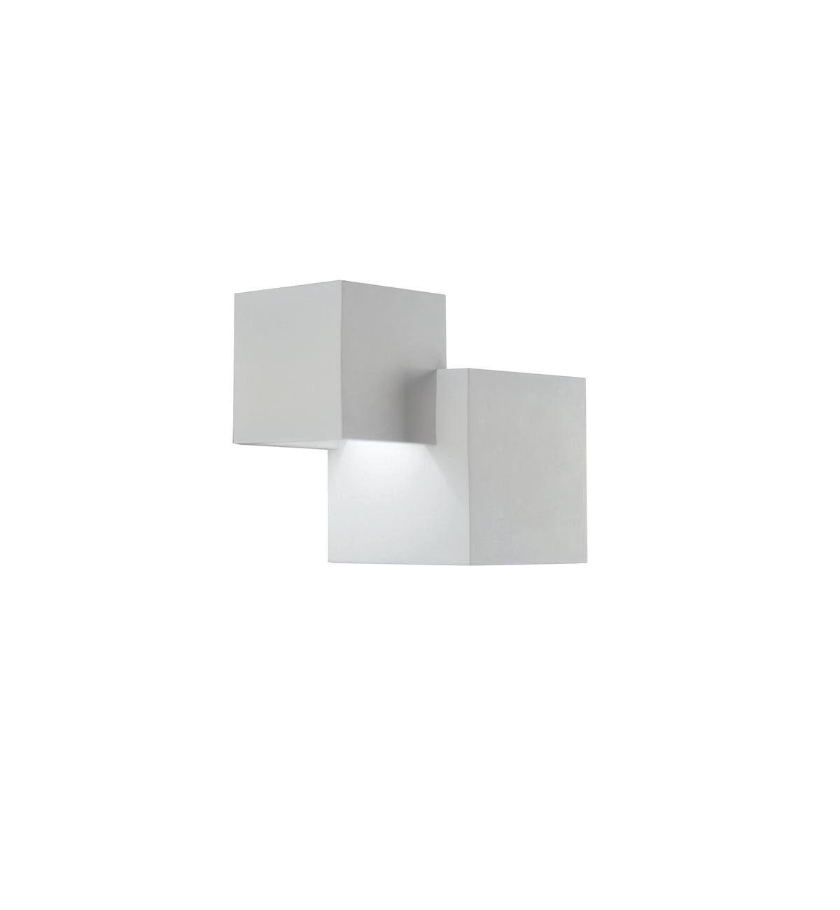 "Applique RUBIK in gesso bianco verniciabile con doppio diffusore"