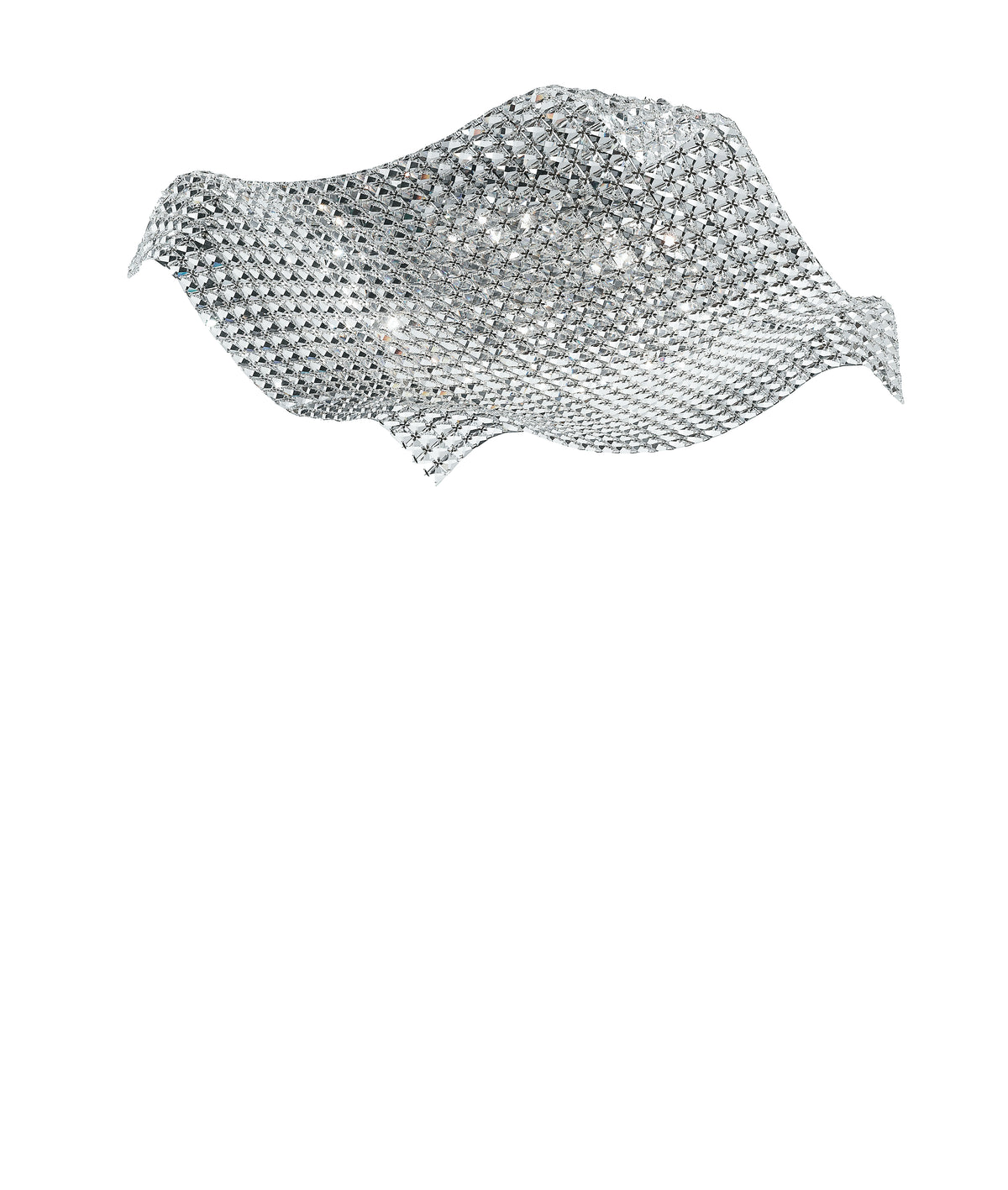 "Plafoniera RUMBA in cristallo trasparente h 16x72 cm."