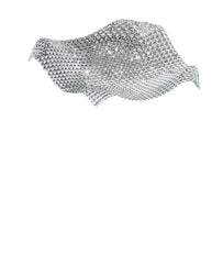 "Plafoniera RUMBA in cristallo trasparente h 16x72 cm."