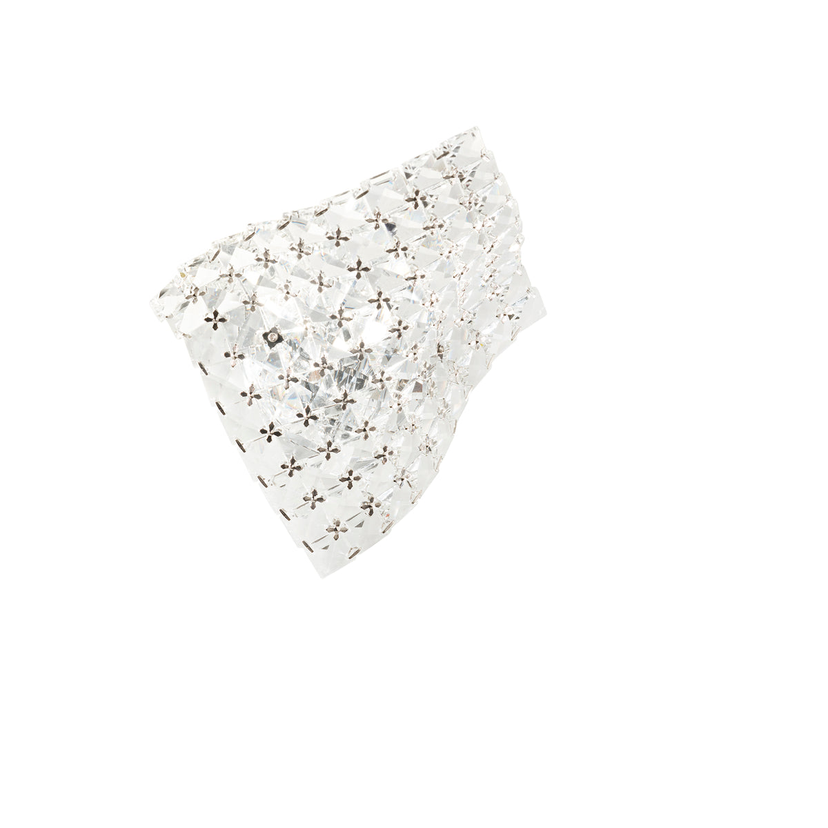 "Applique RUMBA in cristallo trasparente h29x25cm."