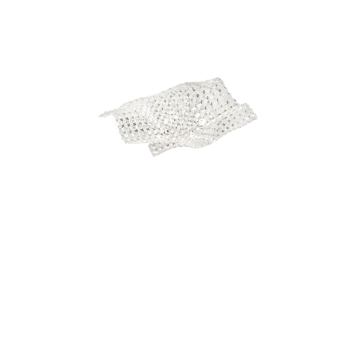 "Plafoniera RUMBA in cristallo trasparente h 12x44 cm."