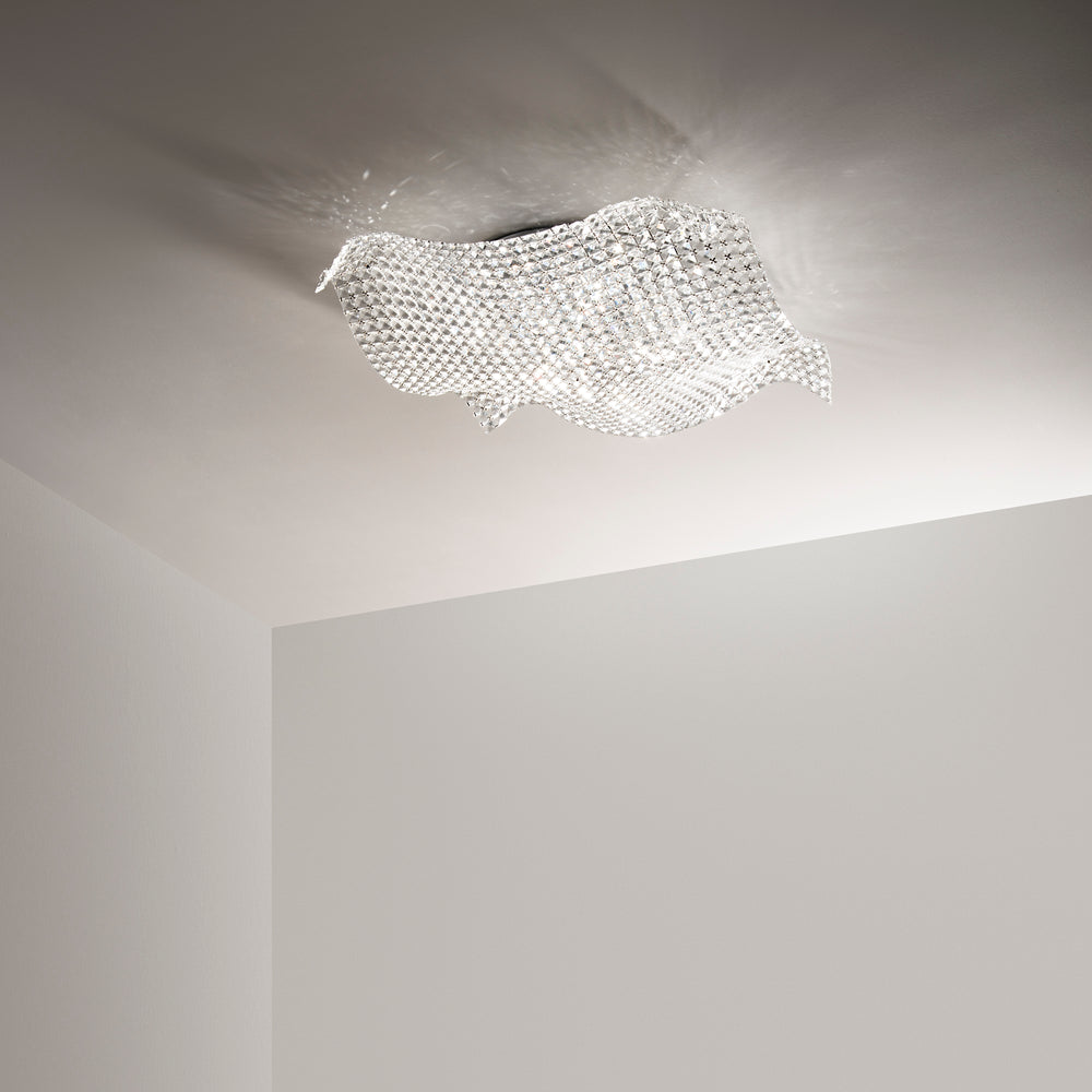 PLAFONIERA RUMBA TRASPARENTE 9XG9 72X72X16CM