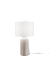 "Lampada da tavolo Sahara con base in ceramica beige"