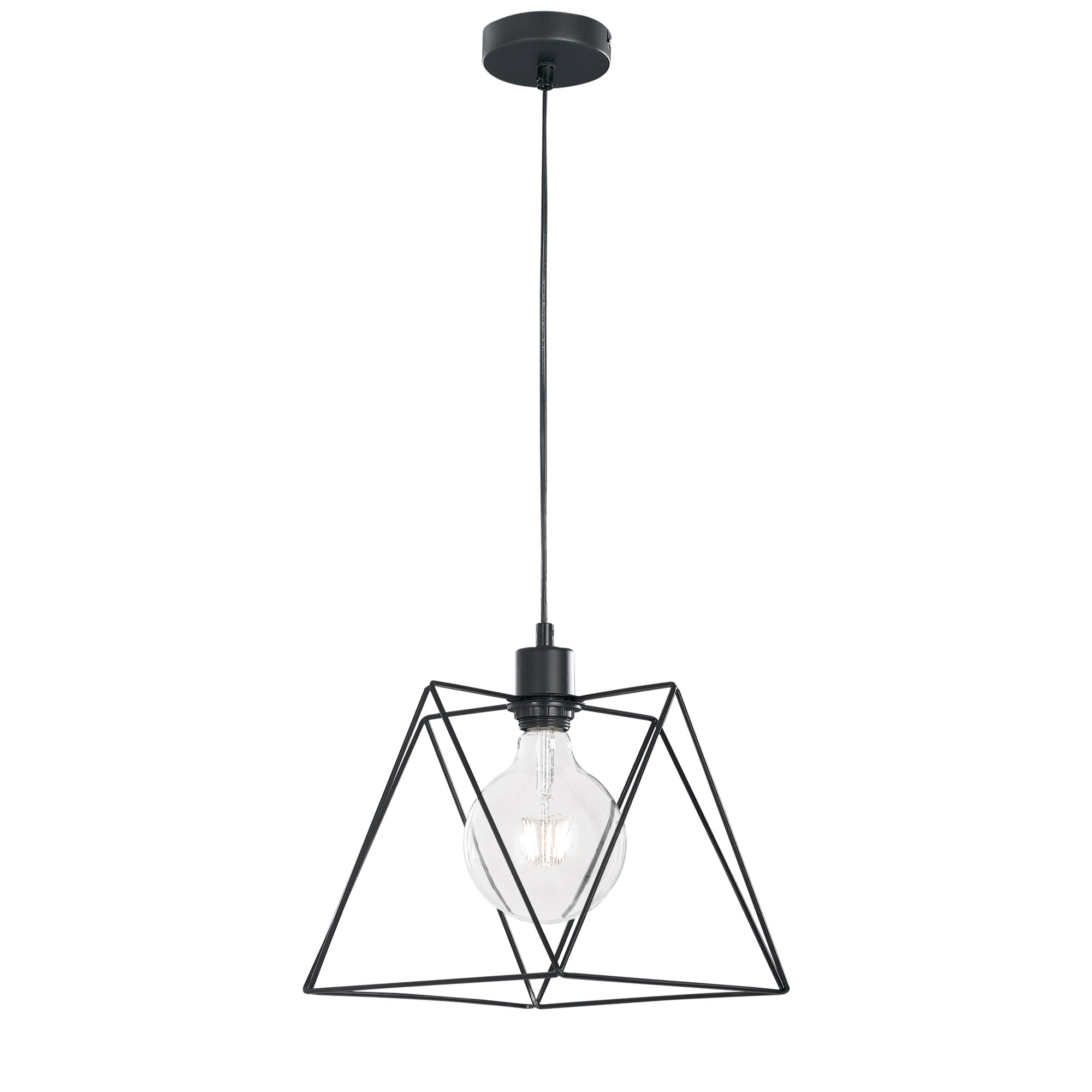 "Sospensione SANTANA in metallo nero h 130cm."