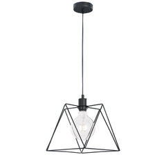 "Sospensione SANTANA in metallo nero h 130cm."