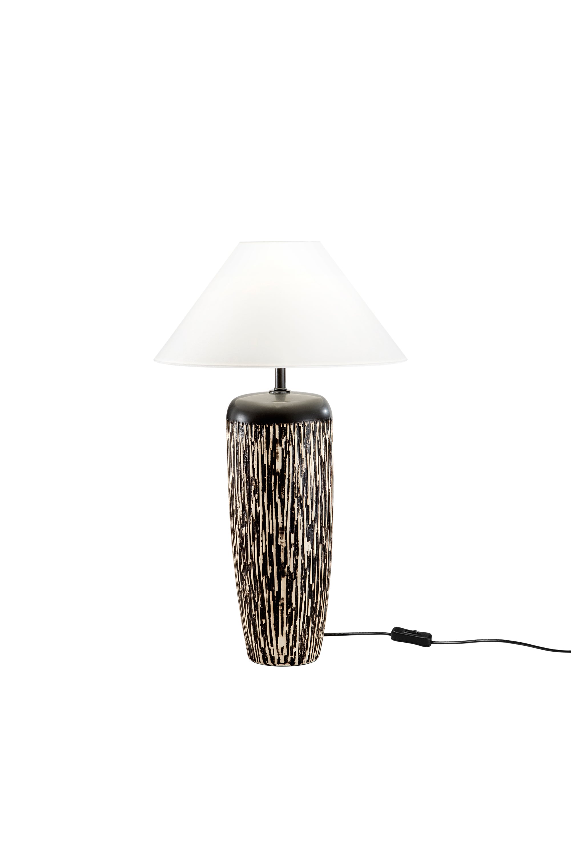 LUME SAVANA MARRONE E BIANCA IN CERAMICA 1XE27 STRUTTURA D35X58.8CM PARALUME D35X16CM