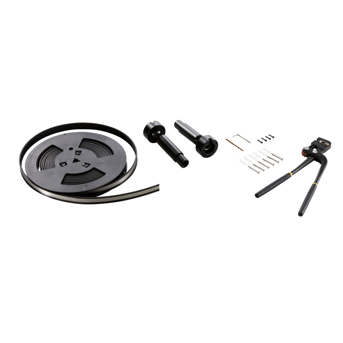 "Supporto lineare modulabile SEGMENTO in acciaio rivestito in silicone nero 6 metri con accessori inclusi"