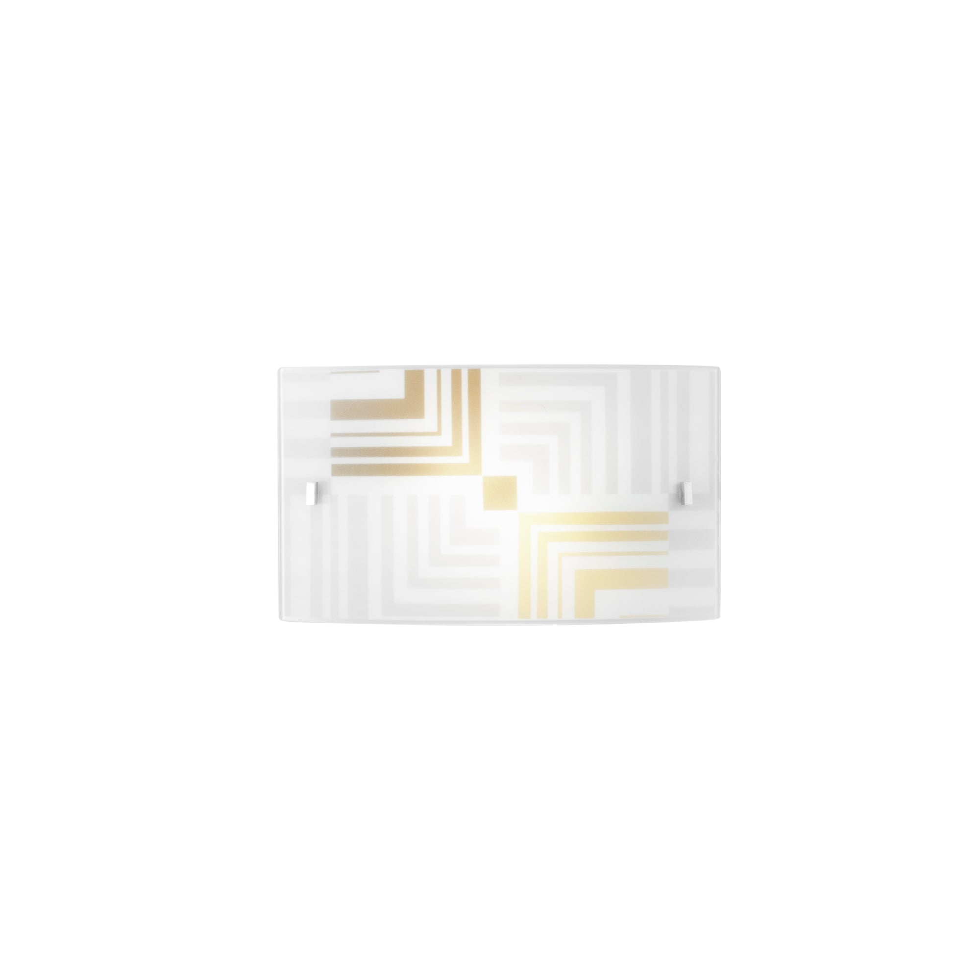 "Applique SEVENTY in vetro bianco con decori oro 35x20xcm."