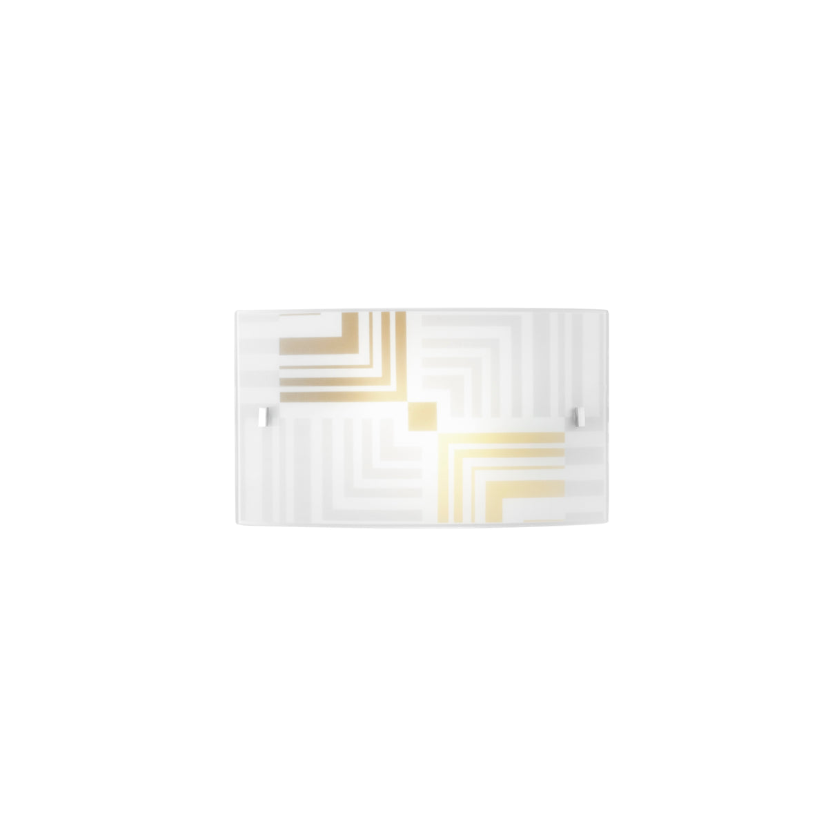 "Applique SEVENTY in vetro bianco con decori oro 35x20xcm."