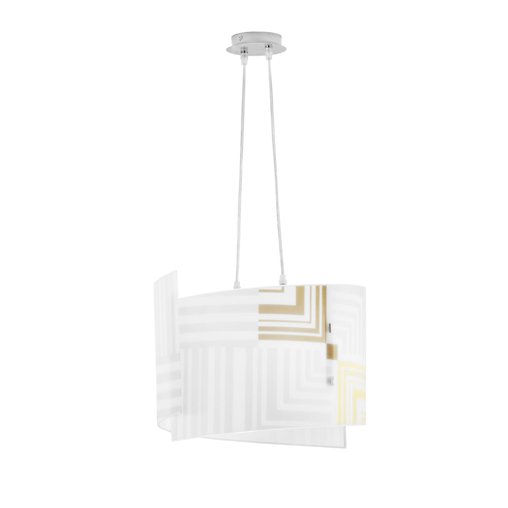 SOSPENSIONE SEVENTY BIANCA 2XE27 45X130CM