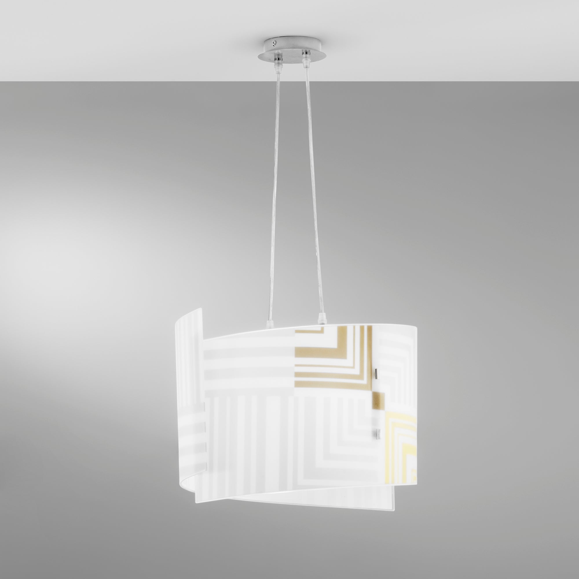 SOSPENSIONE SEVENTY BIANCA 2XE27 45X130CM