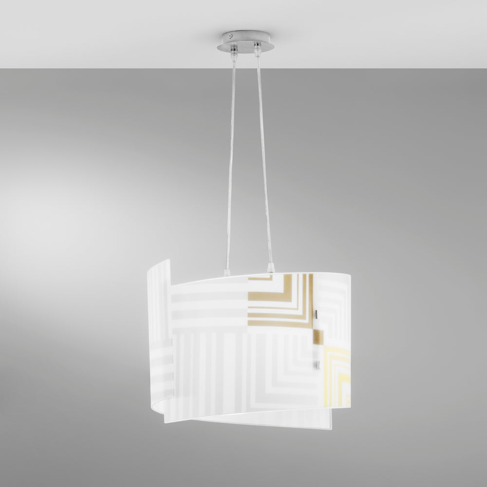 SOSPENSIONE SEVENTY BIANCA 2XE27 45X130CM