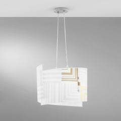 SOSPENSIONE SEVENTY BIANCA 2XE27 45X130CM
