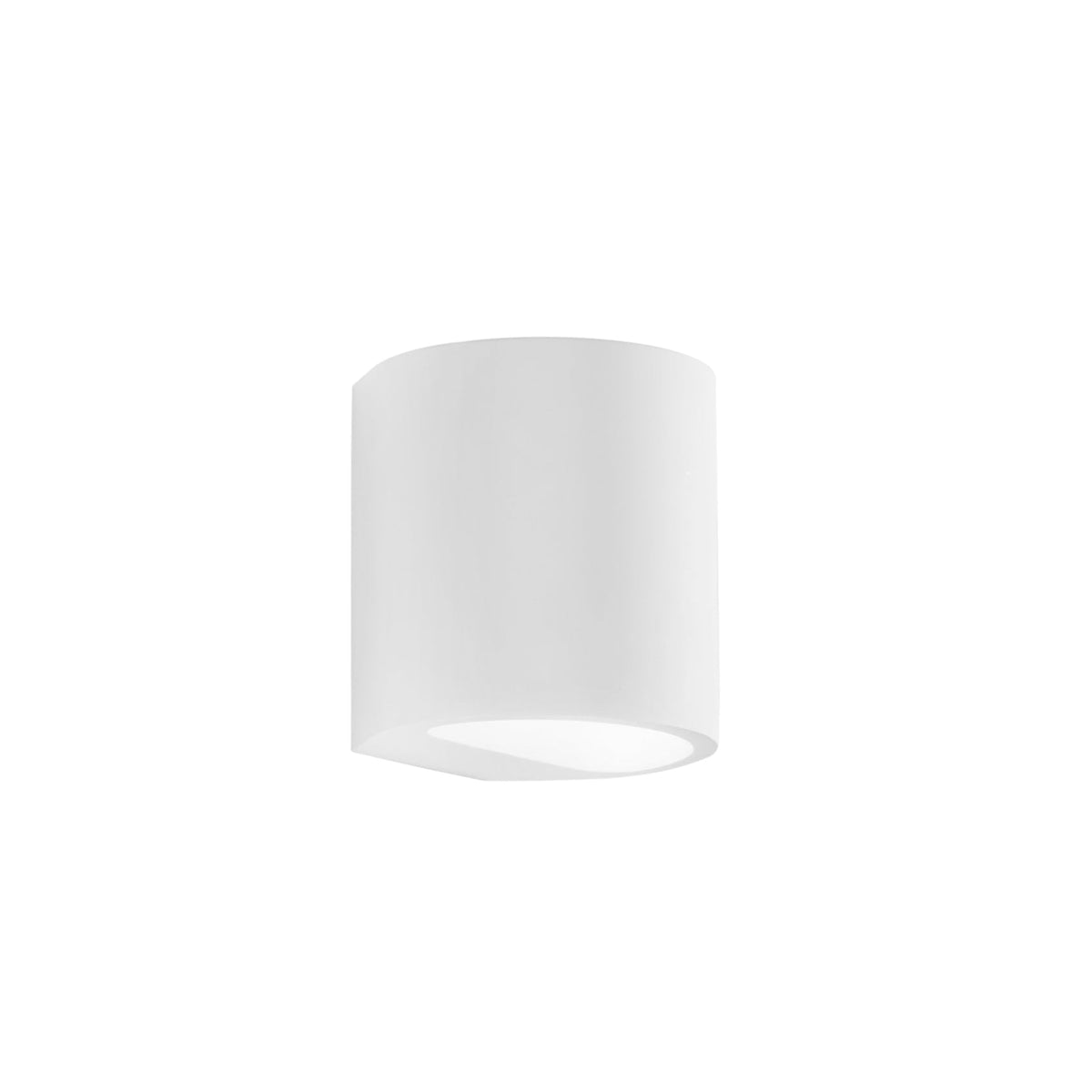 "Applique SHINE in gesso bianco verniciabile con luce biemissione"