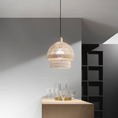 SOSPENSIONE SIBILLA LEGNO 1XE27 40X40X192,5CM