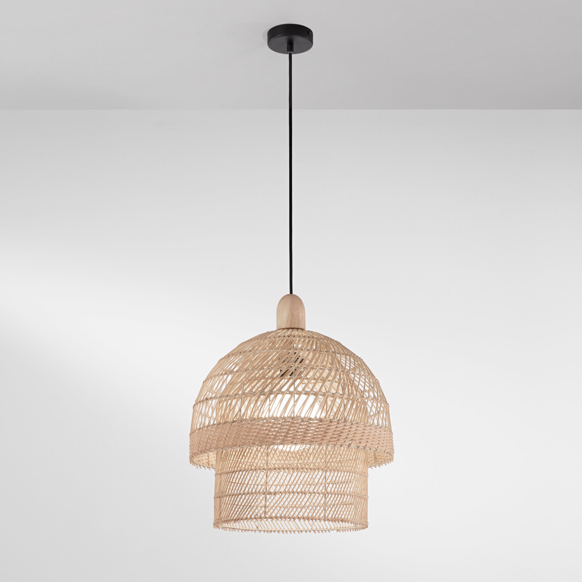 SOSPENSIONE SIBILLA LEGNO 1XE27 40X40X192,5CM