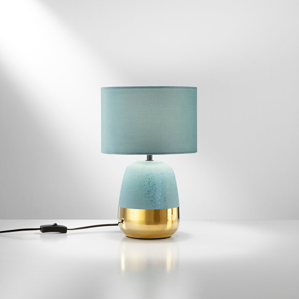 LUME SIOUX VERDE PAVONE/ORO 1XE27 22X22X45CM