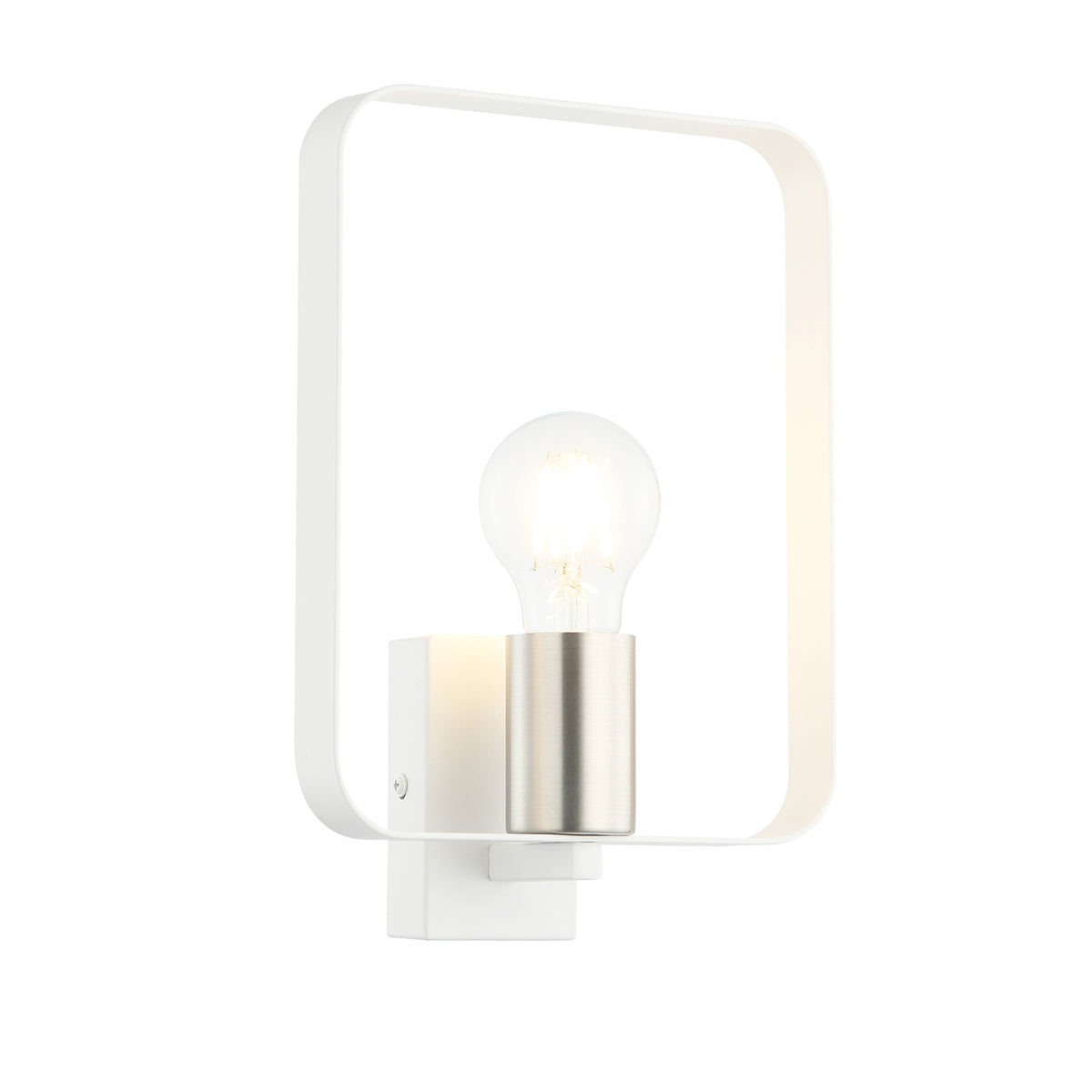 "Applique SMITH in metallo bianco e argento"