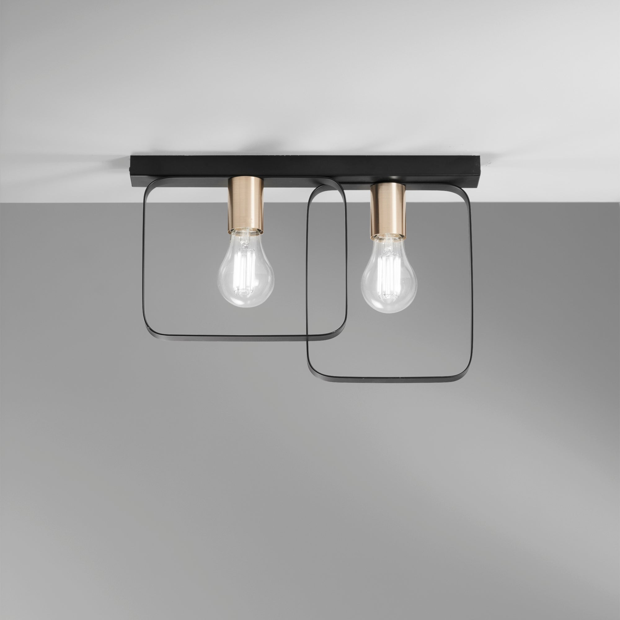PLAFONIERA SMITH NERA/ORO 2XE27 41,5X5X27CM