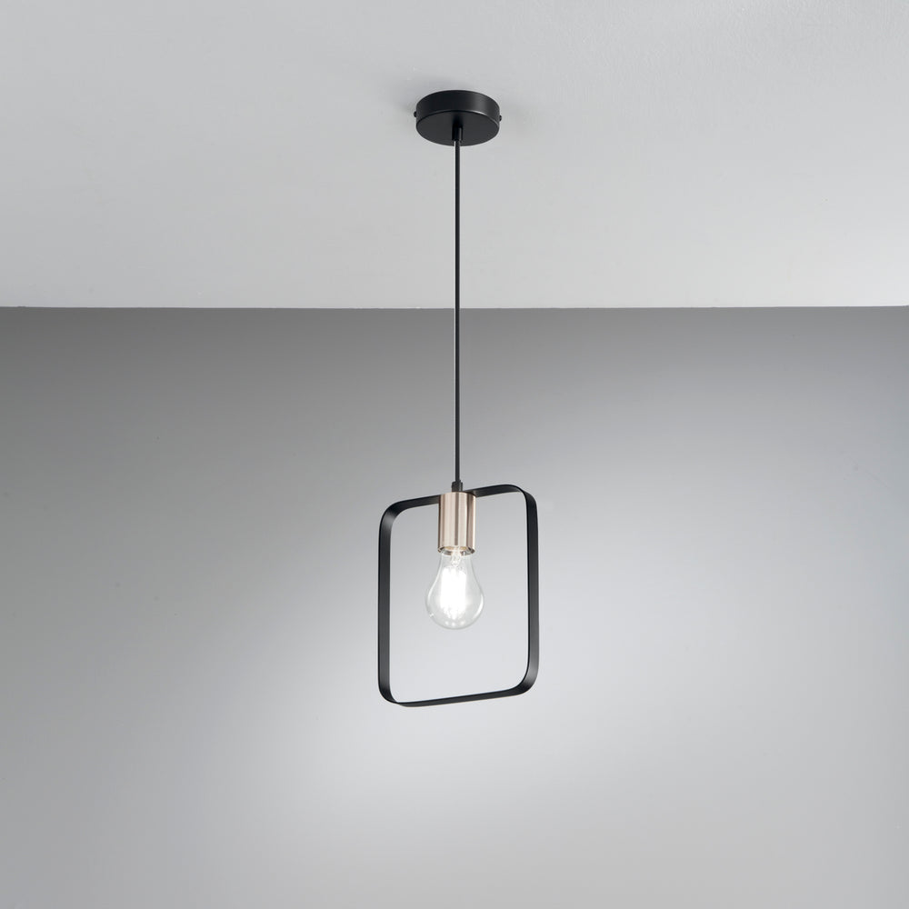 SOSPENSIONE SMITH NERA/ORO 1XE27 19,5X10X160CM