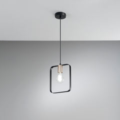 SOSPENSIONE SMITH NERA/ORO 1XE27 19,5X10X160CM
