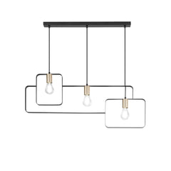 SOSPENSIONE SMITH NERA/ORO 3XE27 88,5X150CM