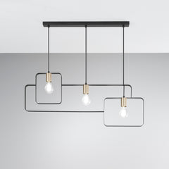 SOSPENSIONE SMITH NERA/ORO 3XE27 88,5X150CM