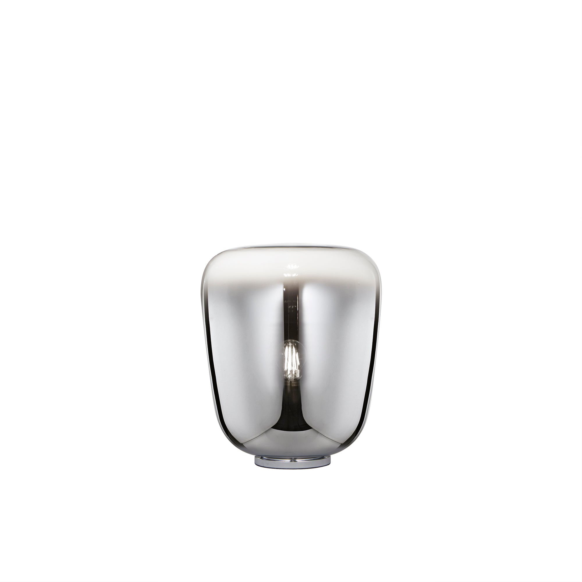 "Lampada SMOKE in metallo nero con diffusore in vetro grigio fumè h 39,8cm."