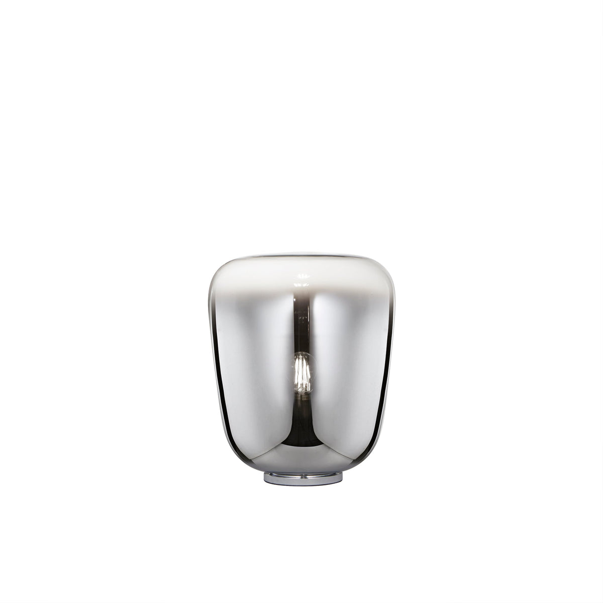 "Lampada SMOKE in metallo nero con diffusore in vetro grigio fumè h 39,8cm."