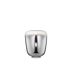 "Lampada SMOKE in metallo nero con diffusore in vetro grigio fumè h 39,8cm."