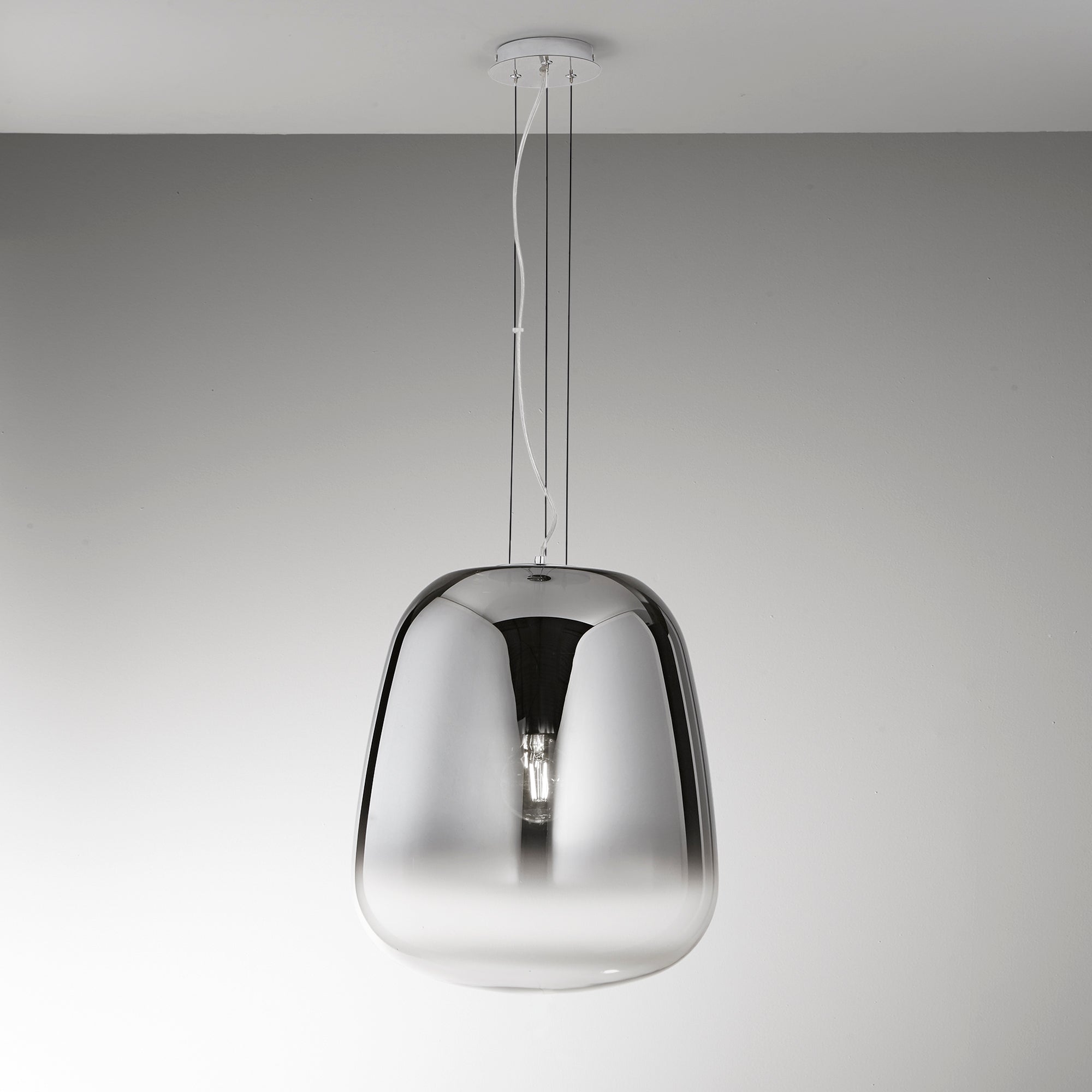 SOSPENSIONE SMOKE CROMO 1XE27 45X150CM