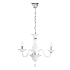 "Lampadario SOFFIO in vetro bianco 3 luci"