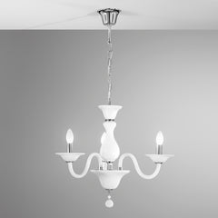 LAMPADARIO SOFFIO BIANCO/CROMO 3XE14 66X120CM