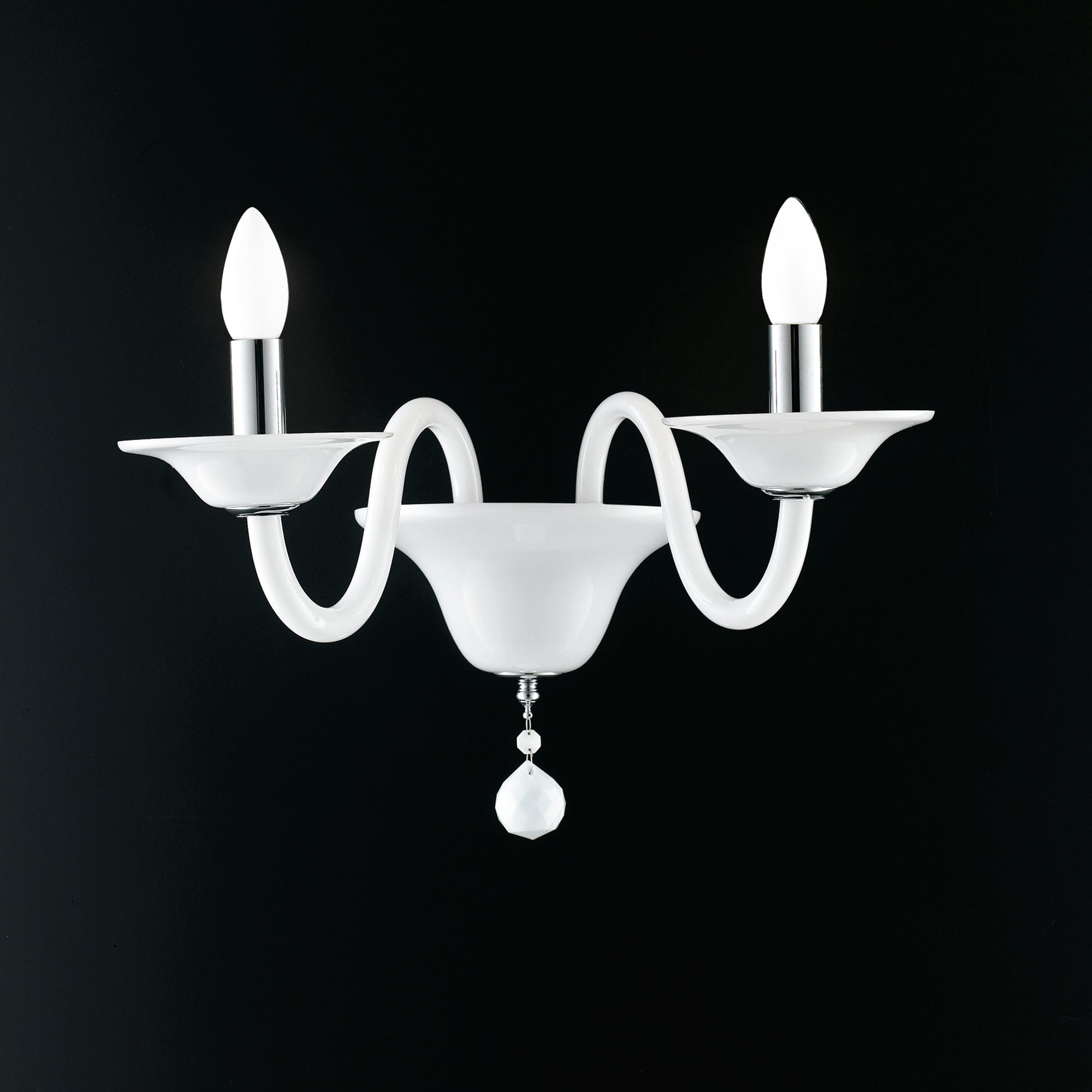 APPLIQUE SOFFIO BIANCA/CROMO 2XE14 47X30X36CM