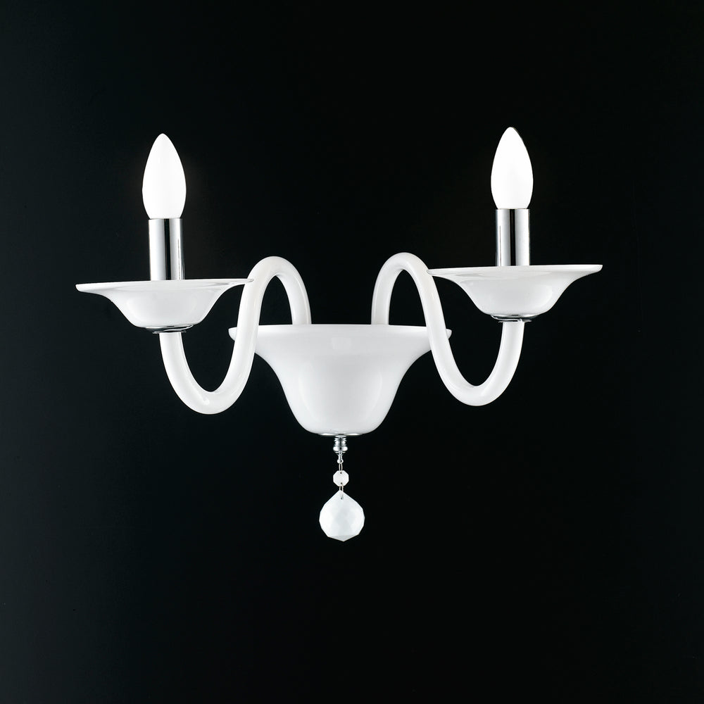 APPLIQUE SOFFIO BIANCA/CROMO 2XE14 47X30X36CM