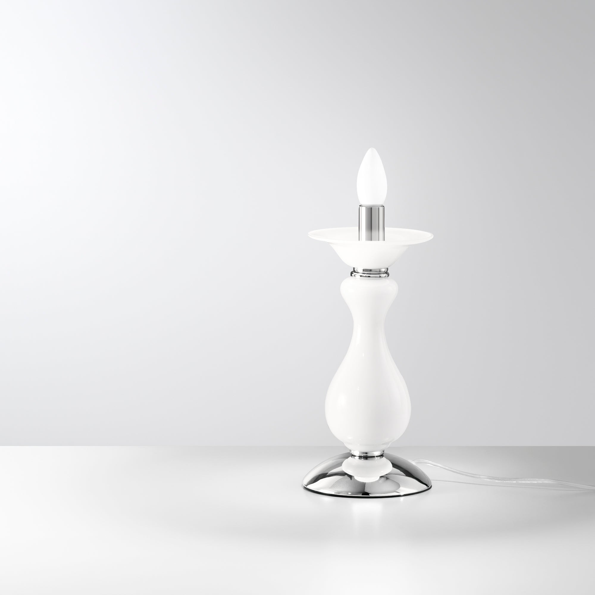LUME SOFFIO BIANCO/CROMO 1XE14 15X36CM