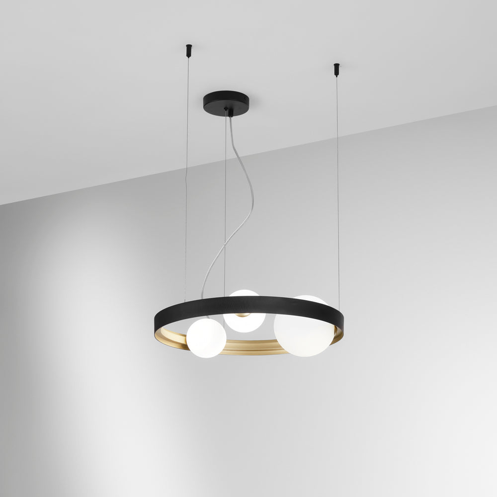 SOSPENSIONE SONETTO NERA/ORO 3XG9 45X4X150CM