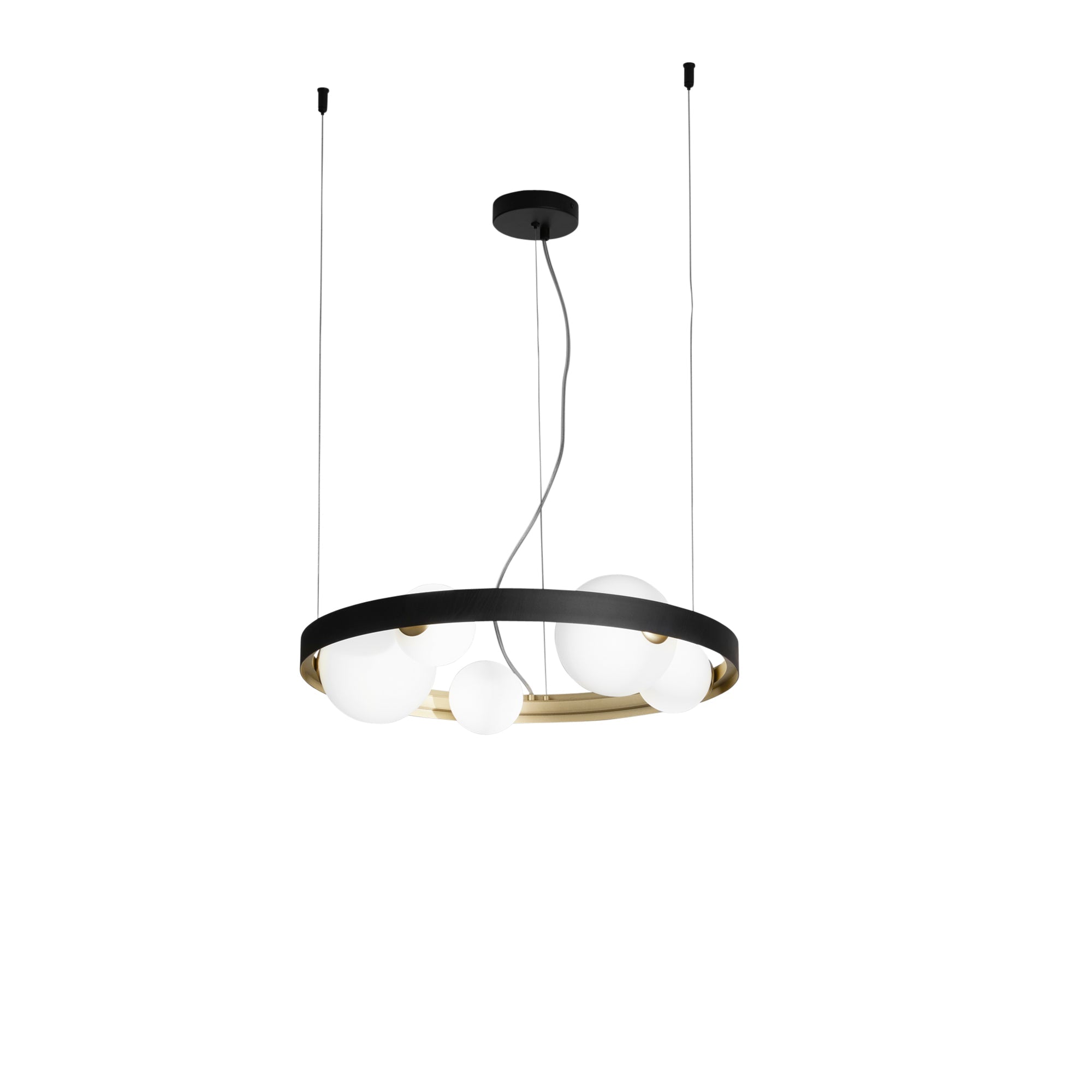 SOSPENSIONE SONETTO NERA/ORO 5XG9 55X12X150CM