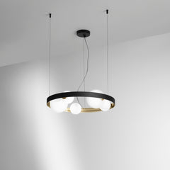 SOSPENSIONE SONETTO NERA/ORO 5XG9 55X12X150CM
