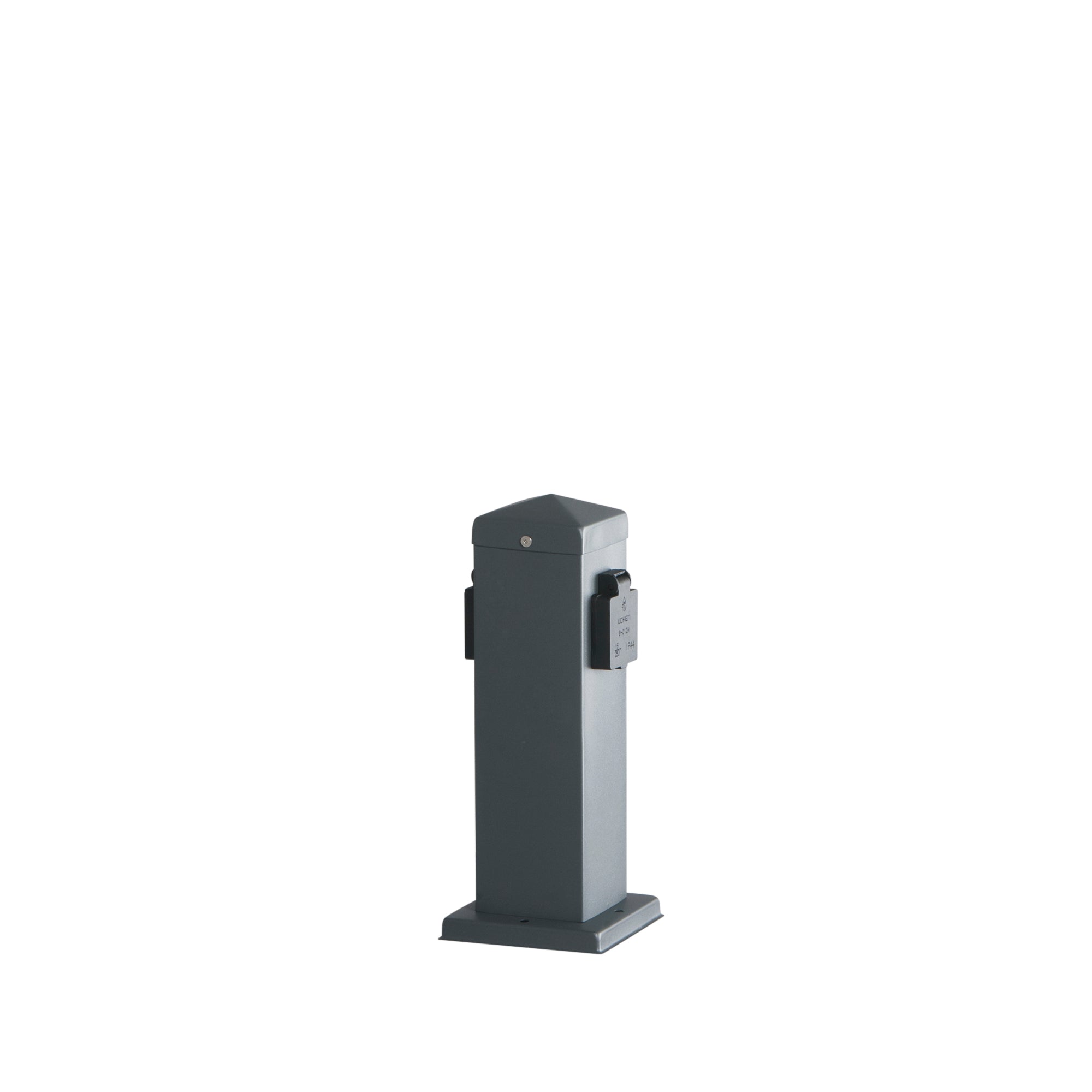 PALETTO STATION ANTRACITE CON 2 SCHUKO 15A 2500W 12X12X30CM