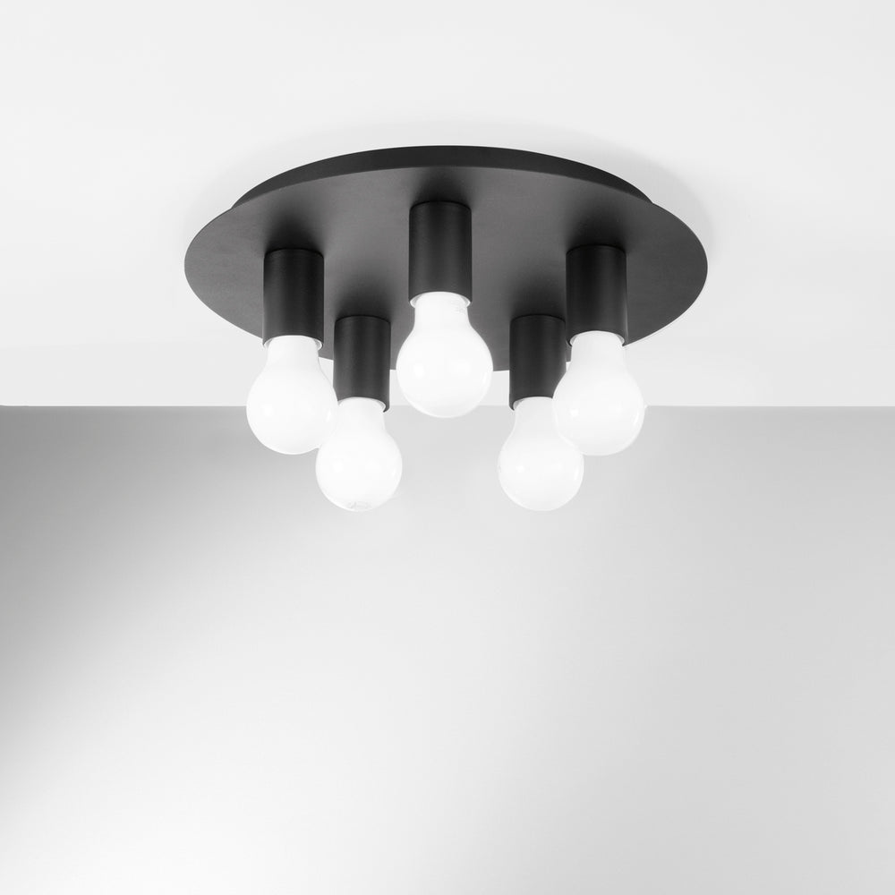 PLAFONIERA STRIKE NERA 5XE27 35X35X86CM