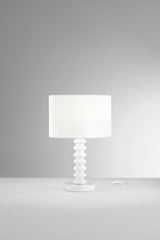 LUME SULTAN BIANCO IN METALLO+VELLUTO 1XE27 15W, LAMP. Dia30XH20CM, STRTTURA 30X30X45.5CM