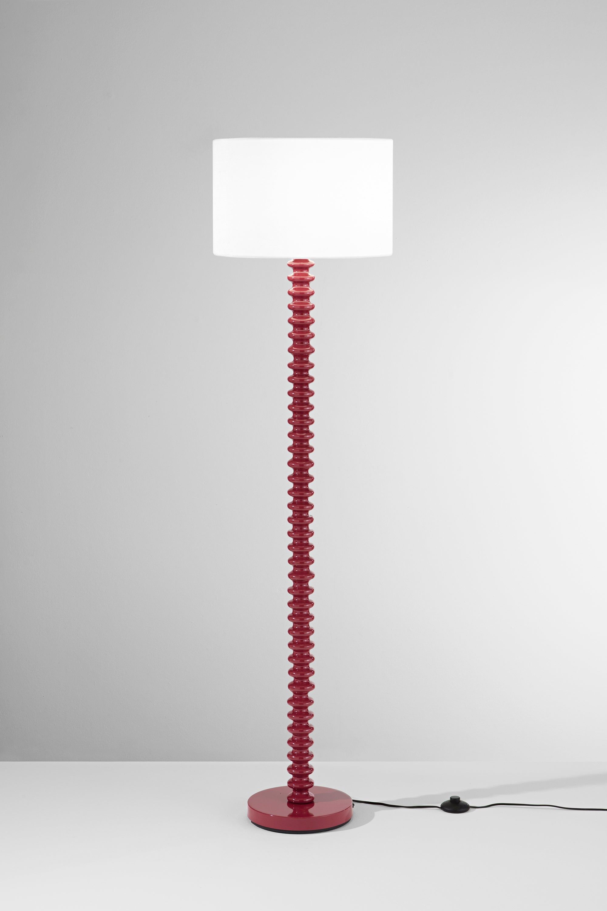 PIANTANA SULTAN ROSSA IN METALLO+VELLUTO 1XE27 15W, LAMP. Dia40XH20CM, STRTTURA 40X40X153CM