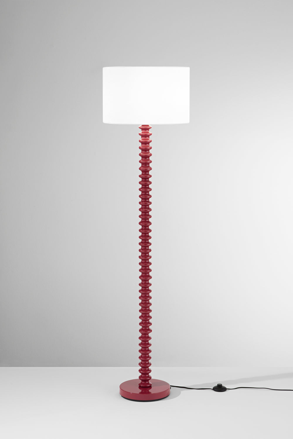 PIANTANA SULTAN ROSSA IN METALLO+VELLUTO 1XE27 15W, LAMP. Dia40XH20CM, STRTTURA 40X40X153CM