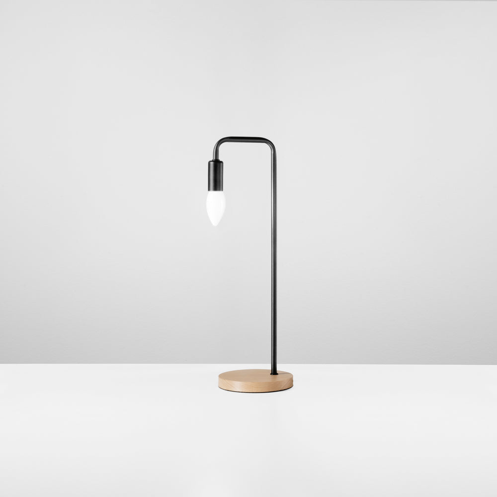 LUME SUSHI NERO CON LEGNO NATURALE 1XE14 14X45CM