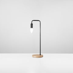 LUME SUSHI NERO CON LEGNO NATURALE 1XE14 14X45CM