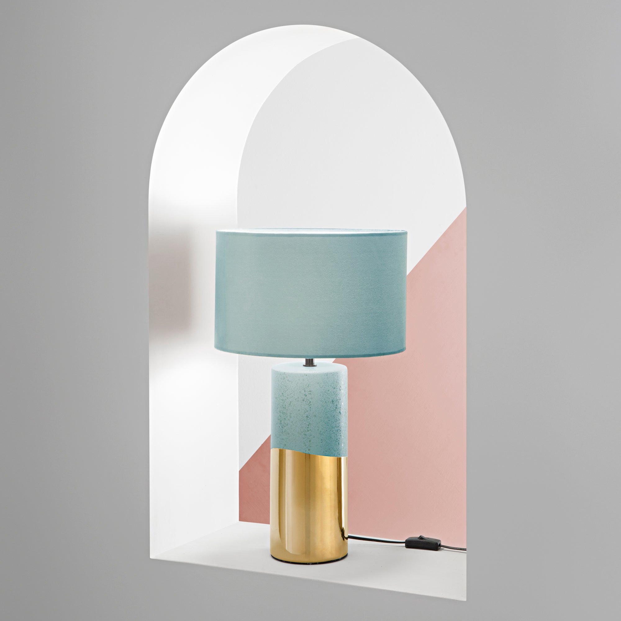 LUME TATAKA VERDE PAVONE/ORO 1XE27 33X33X55CM