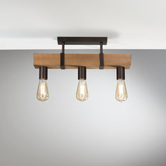 PLAFONIERA TEXAS LEGNO 3XE27 50X10X22CM