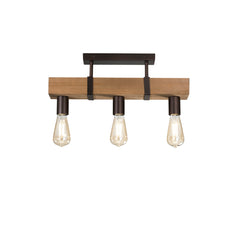 "Applique TEXAS in legno e metallo moro a 3 luci"